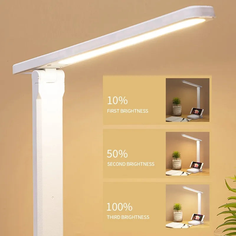 Lampe de Bureau LED Rechargeable - Commande Tactile et Protection des Yeux