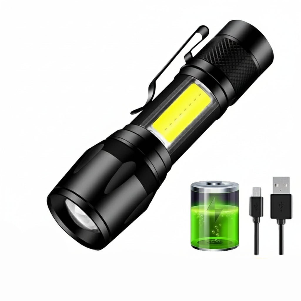 Lampe de Poche LED Étanche | Luminosité Extrême de 100000 Lumens