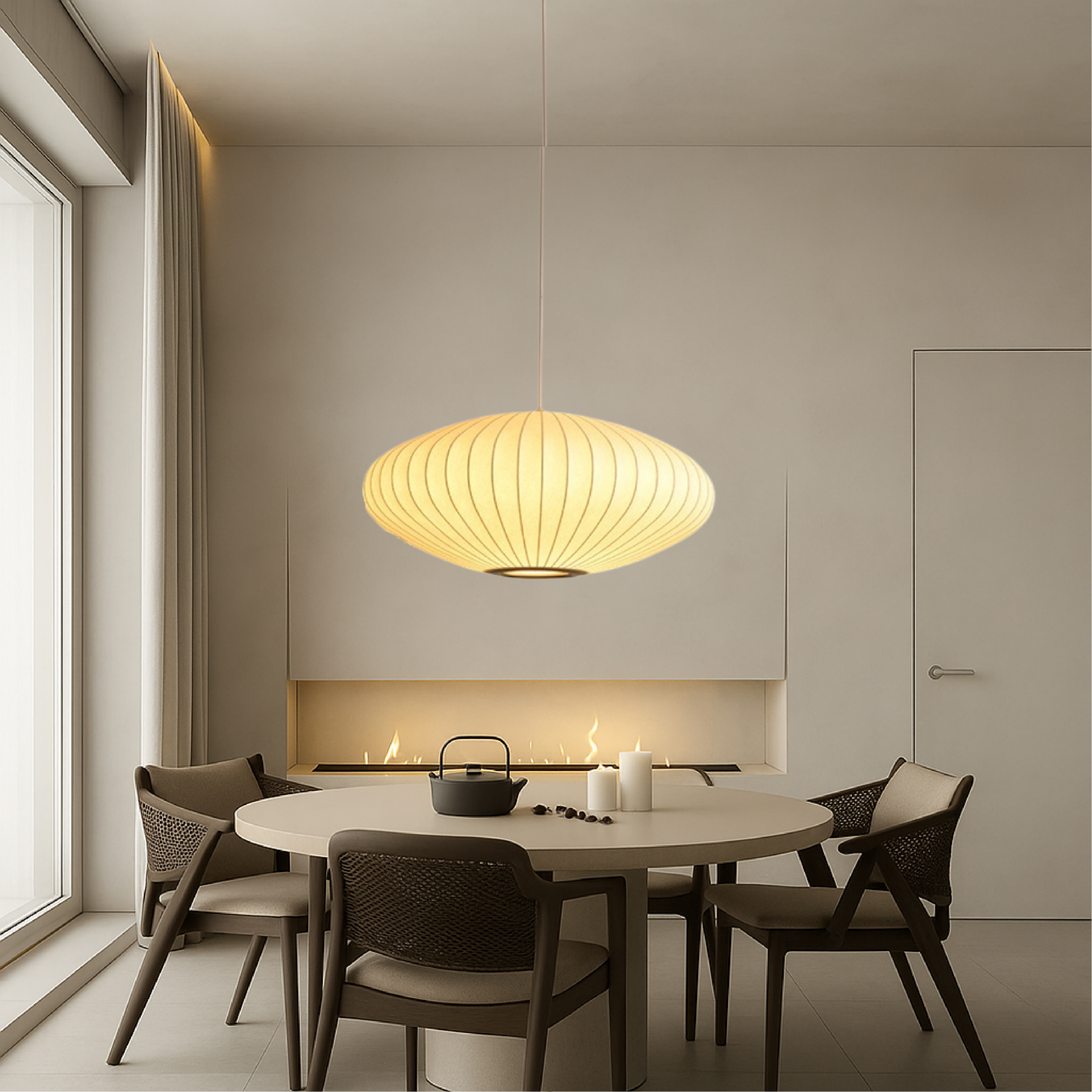 Lampe Suspendue en Soie Italienne - Design Élégant et Ambiance Chaleureuse