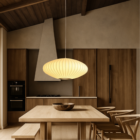 Lampe Suspendue en Soie Italienne - Design Élégant et Ambiance Chaleureuse