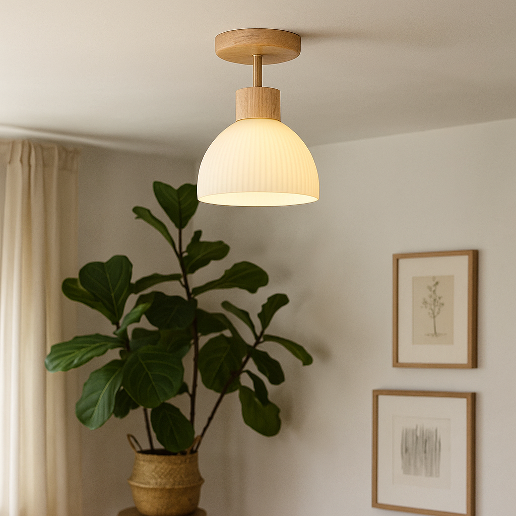 Lampe de Plafond Contemporaine en Verre - Élégance et Atmosphère Chaleureuse