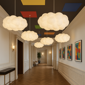Lampe Pendante Nuage LED - Éclairage Doux et Atmosphère Chaleureuse