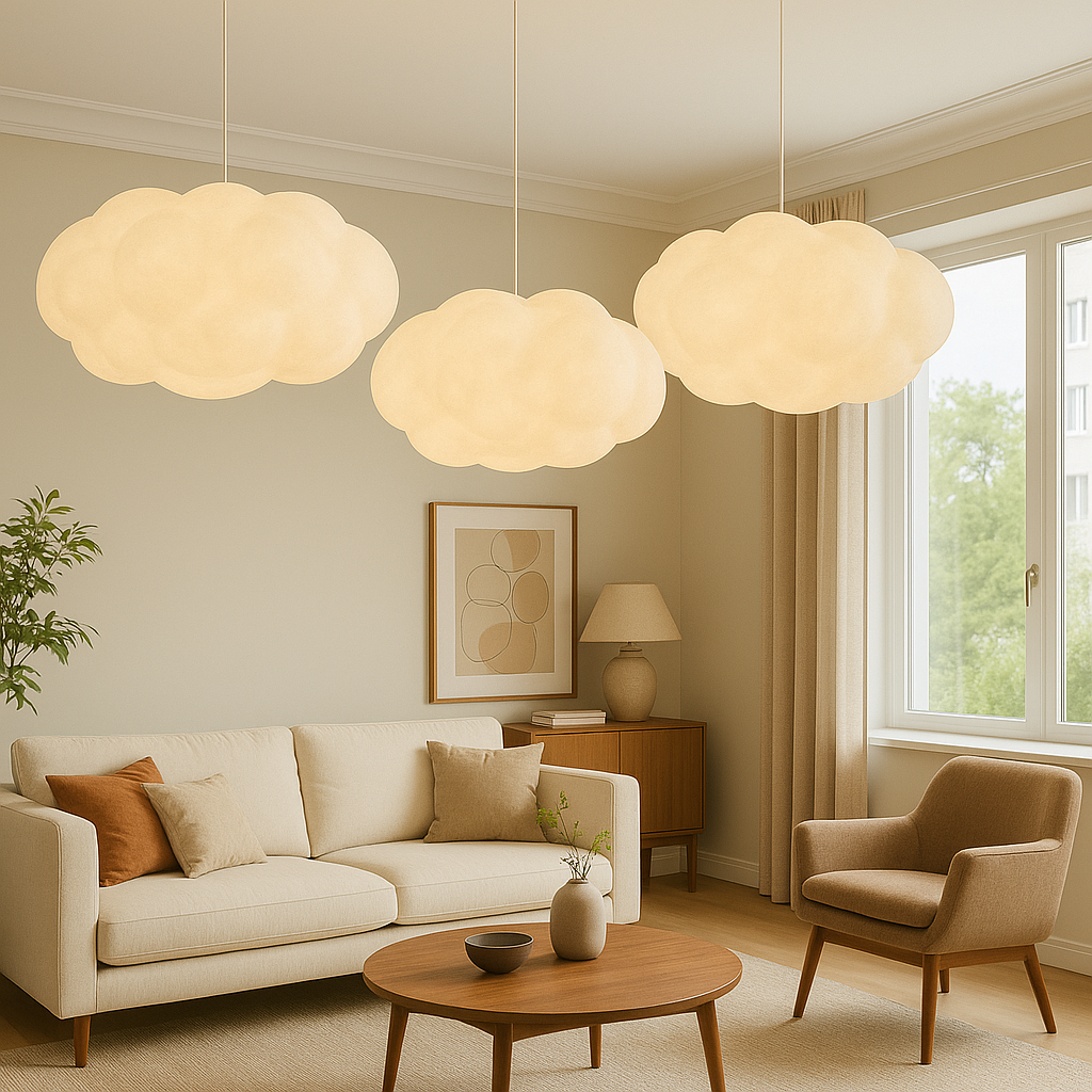 Lampe Pendante Nuage LED - Éclairage Doux et Atmosphère Chaleureuse