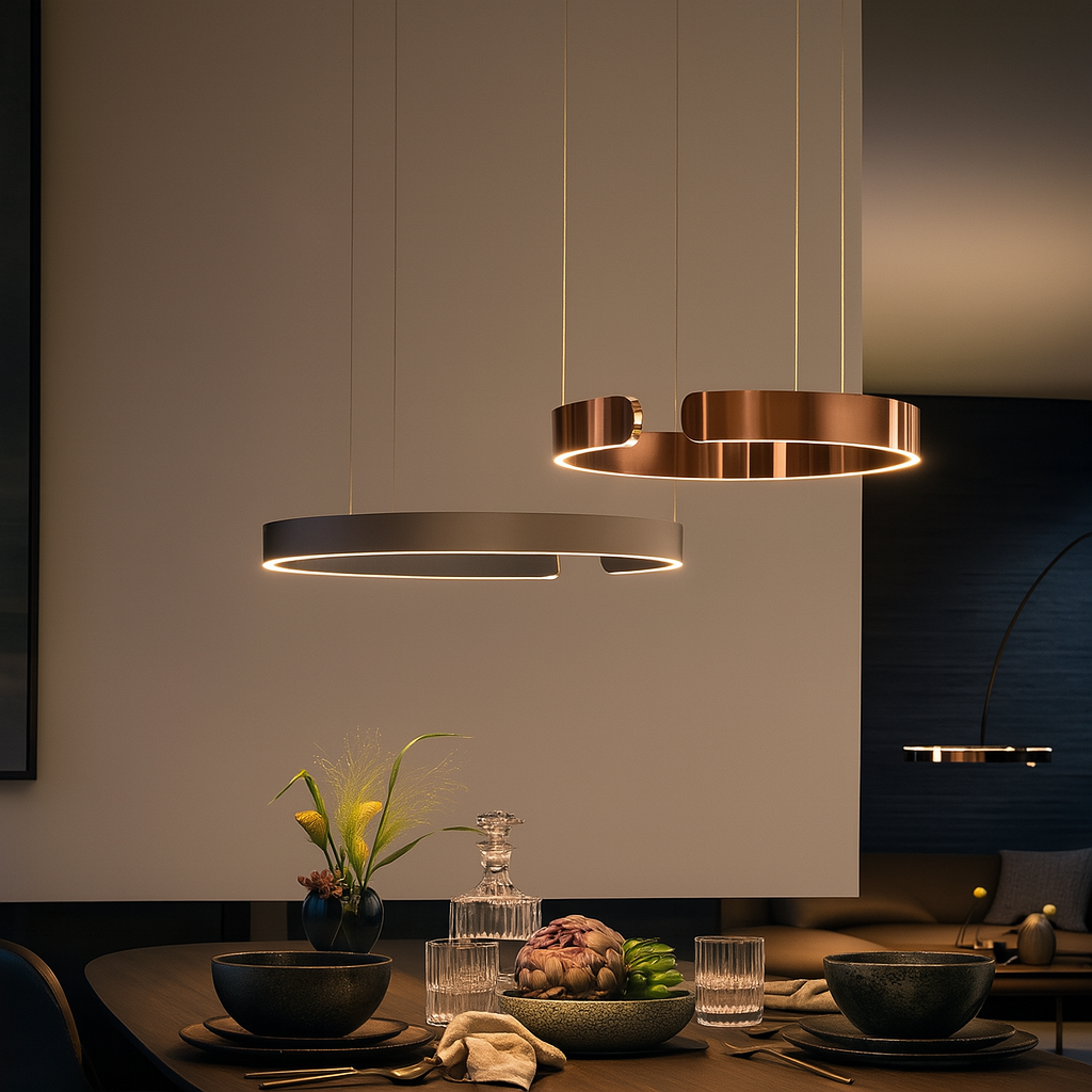 Lampe Suspendue Minimaliste en Cercle - Élégance Contemporaine et Chaleur Ambiante