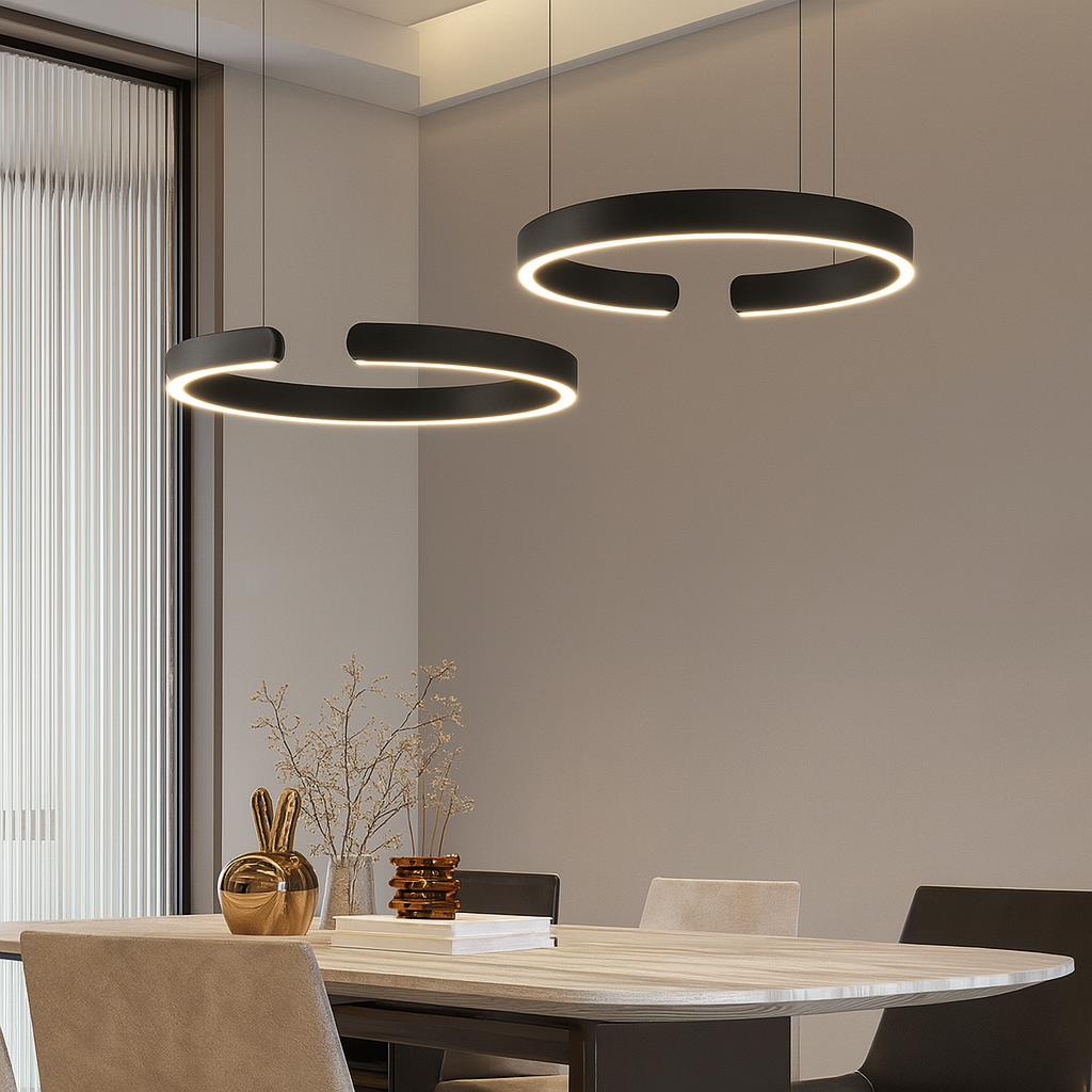 Lampe Suspendue Minimaliste en Cercle - Élégance Contemporaine et Chaleur Ambiante