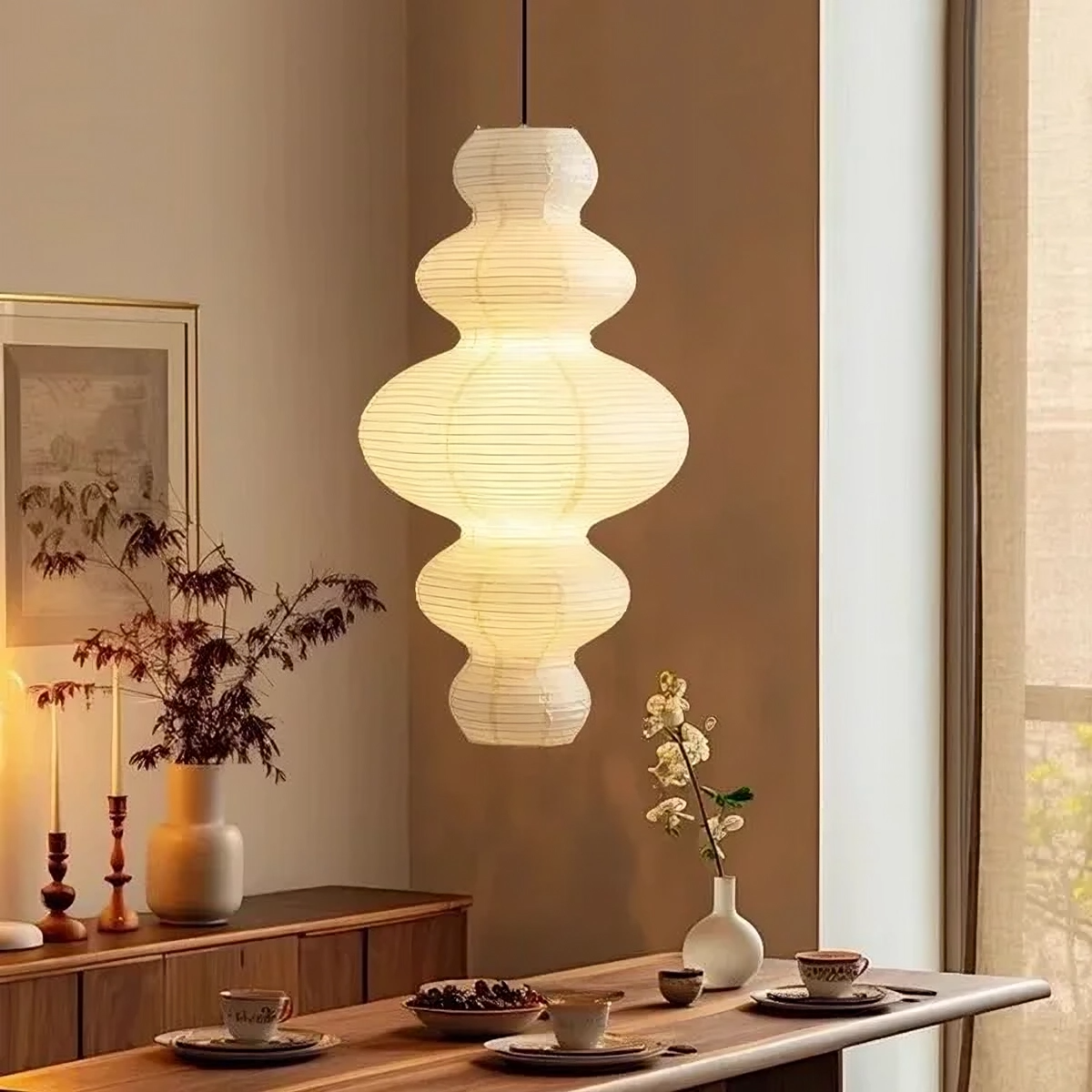 Lampe Suspendue en Papier de Riz - Design Contemporain et Éclairage Ambiant