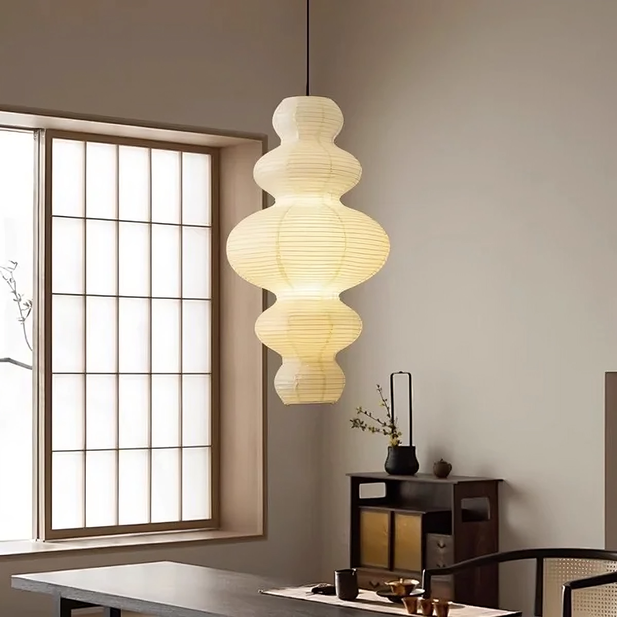 Lampe Suspendue en Papier de Riz - Design Contemporain et Éclairage Ambiant