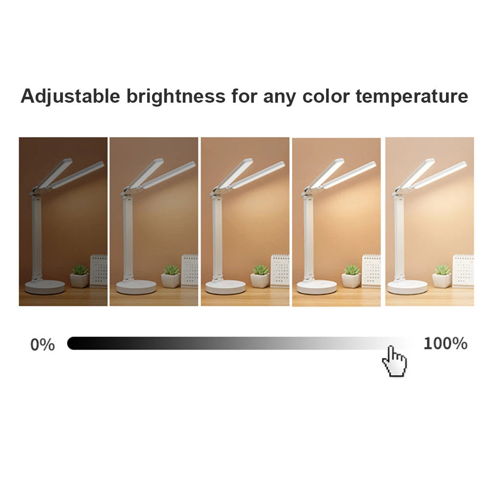 Lampe de Bureau LED Rechargeable - Éclairage Ajustable et Amie des Yeux