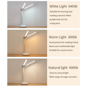 Lampe de Bureau LED Rechargeable - Éclairage Ajustable et Amie des Yeux