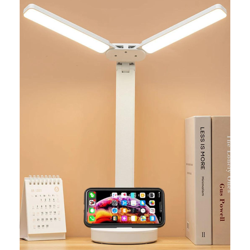 Lampe de Bureau LED Rechargeable - Éclairage Ajustable et Amie des Yeux