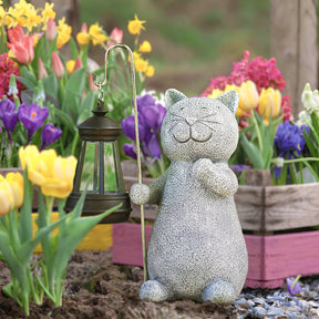 Statue de Chat Solaire | Décoration Magique pour Jardin