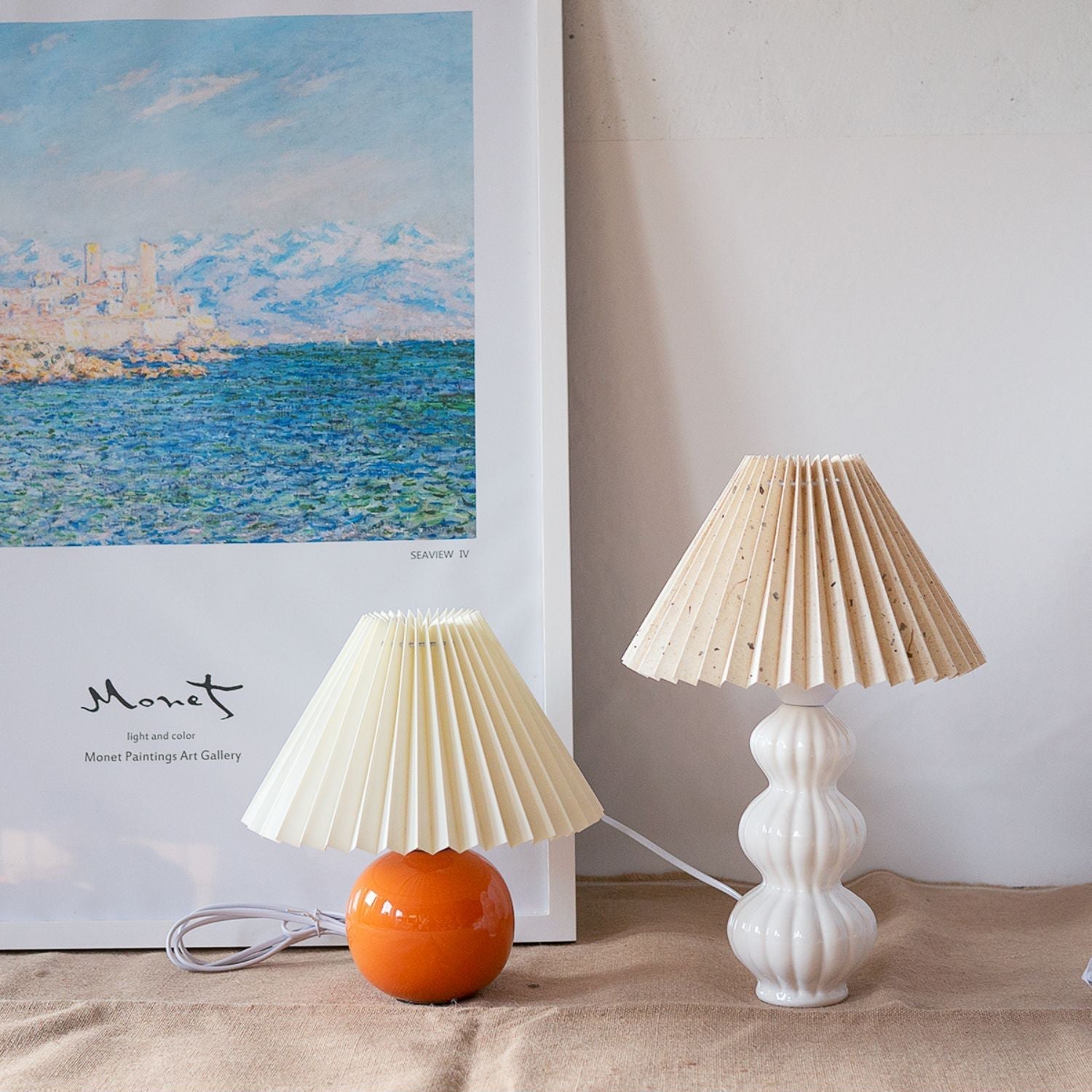 Lampe de Table Plissée - Élégance et Atmosphère Chaleureuse