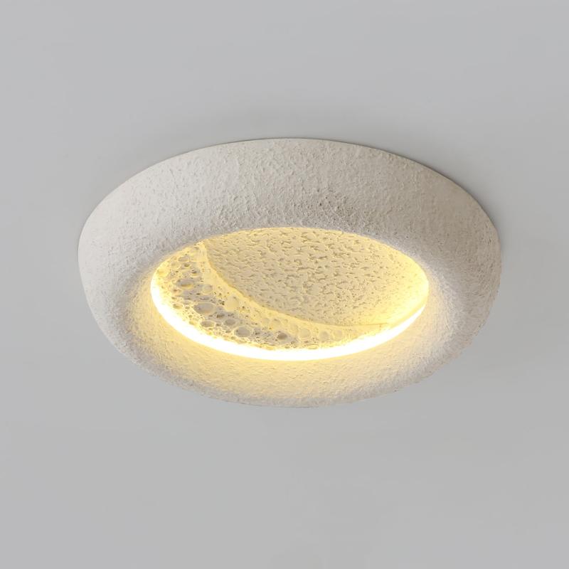 Plafonnier Atmosphérique en Résine - Éclairage Dimmable Inspiré par la Lune