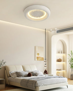 Plafonnier Atmosphérique en Résine - Éclairage Dimmable Inspiré par la Lune
