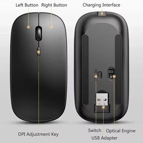 Souris de Jeu Sans Fil Ergonomique - Confort Silencieux et Précision Ajustable