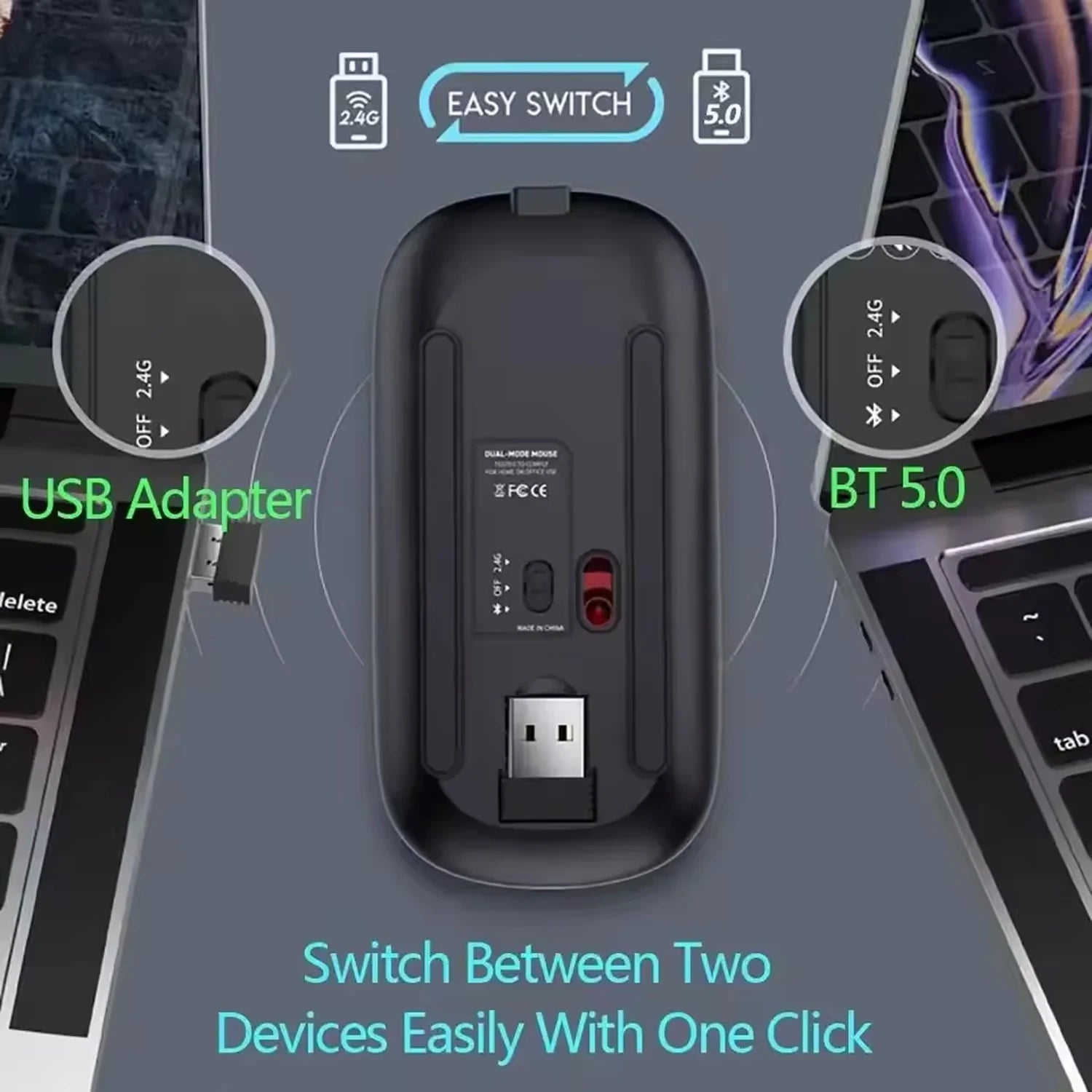Souris de Jeu Sans Fil Ergonomique - Confort Silencieux et Précision Ajustable