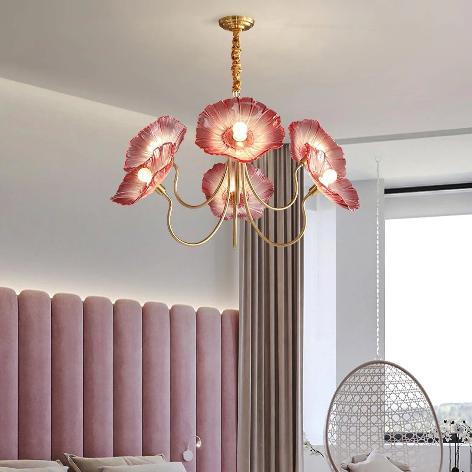 Lustre en Verre Lotus - Élégance Contemporaine et Atmosphère Chaleureuse