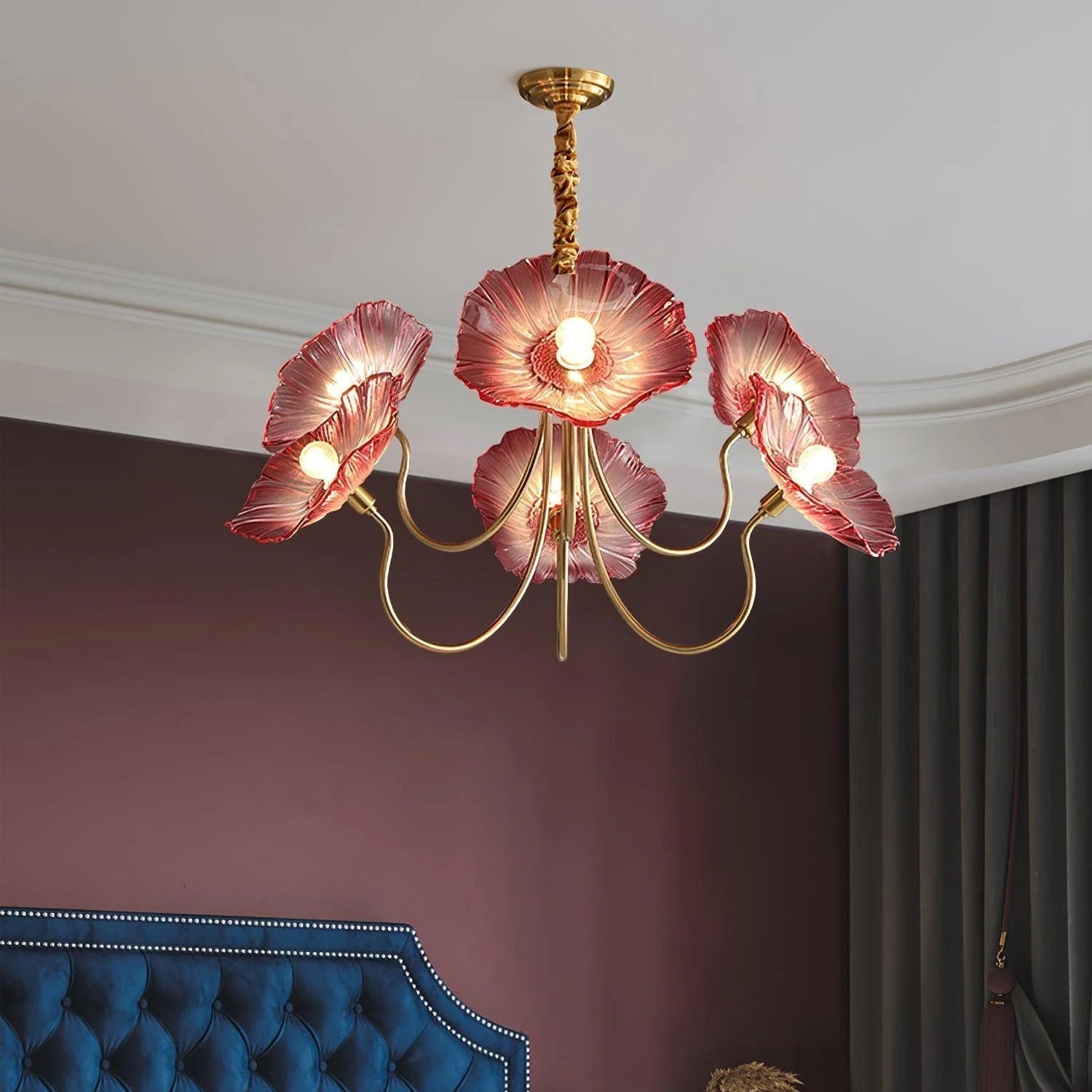 Lustre en Verre Lotus - Élégance Contemporaine et Atmosphère Chaleureuse