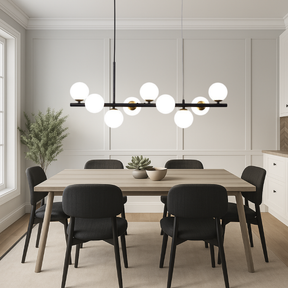 Luminaire Suspendu Noir pour Salle à Manger - Design Contemporain et Éclairage Réglable