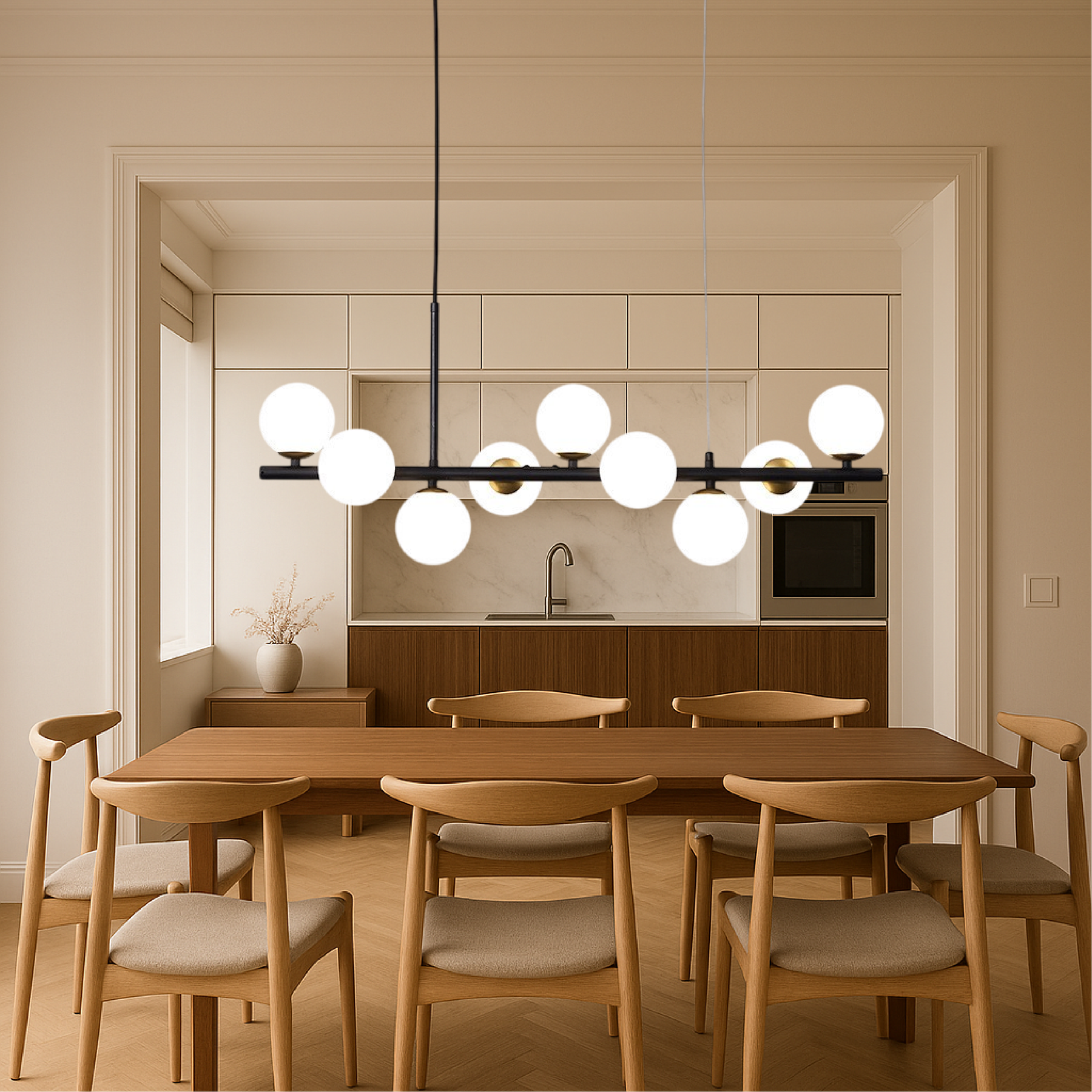 Luminaire Suspendu Noir pour Salle à Manger - Design Contemporain et Éclairage Réglable