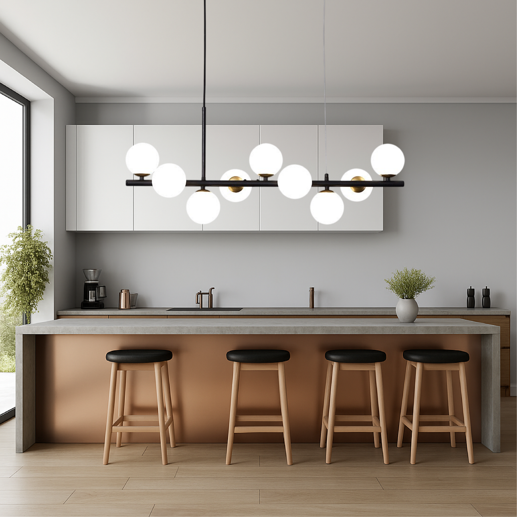 Luminaire Suspendu Noir pour Salle à Manger - Design Contemporain et Éclairage Réglable
