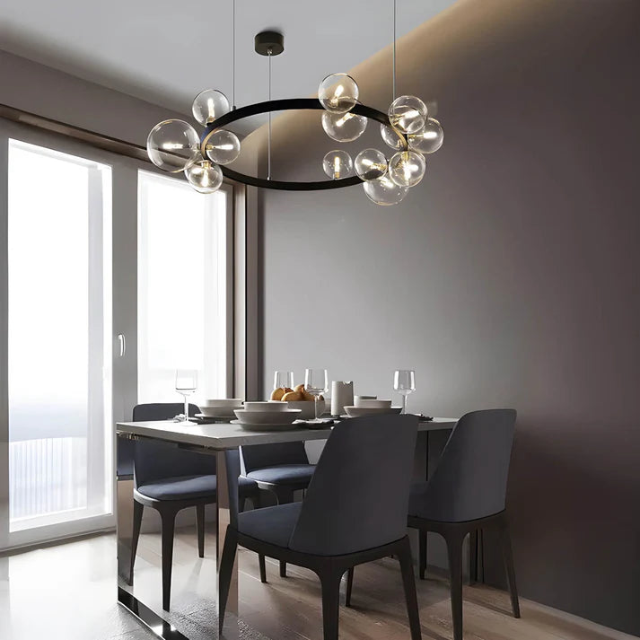 Lustre Anneau Moderne pour Salle à Manger - Éclairage Atmosphérique et Raffiné