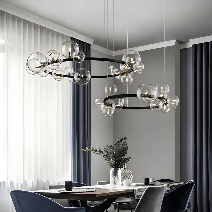 Lustre Anneau Moderne pour Salle à Manger - Éclairage Atmosphérique et Raffiné