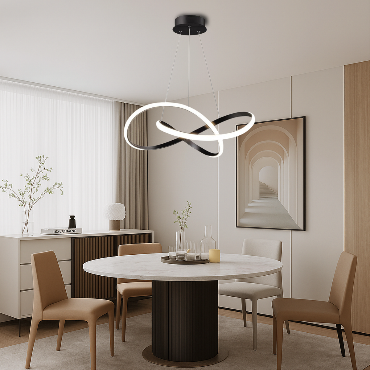 Lampe Suspendue LED Moderne - Design Élégant et Réglable pour Salle à Manger