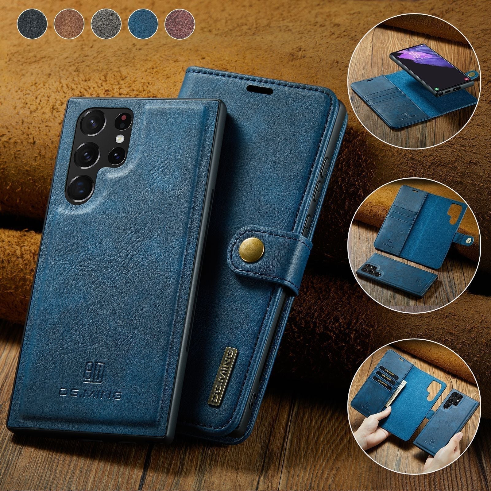 Étui en Cuir pour Samsung Galaxy - Protection Élégante et Pratique 2-en-1