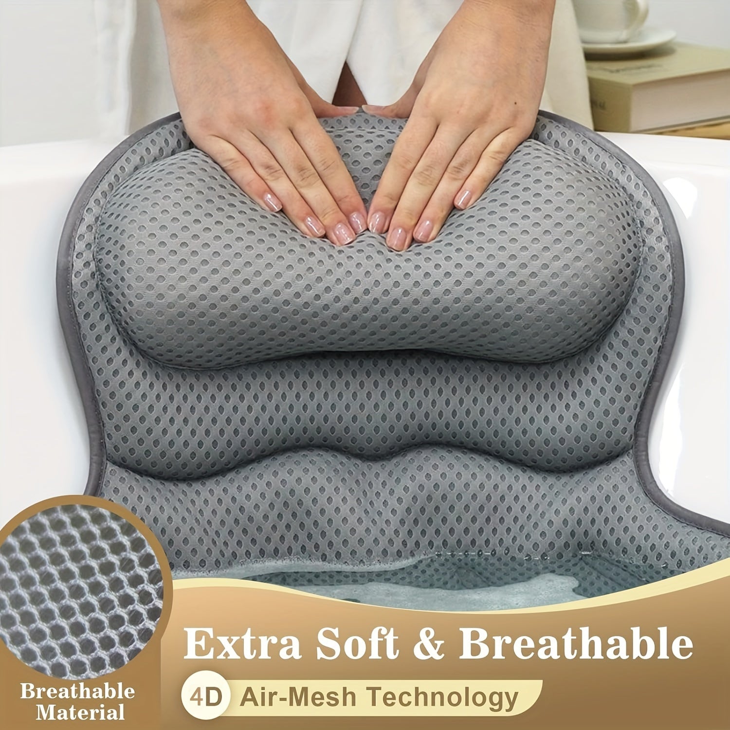 Coussin de Bain Ergonomique - Soutien Relaxant pour Cou et Dos