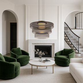 Lampe Suspendue en Verre Danois - Design Bauhaus Élégant et Réglable