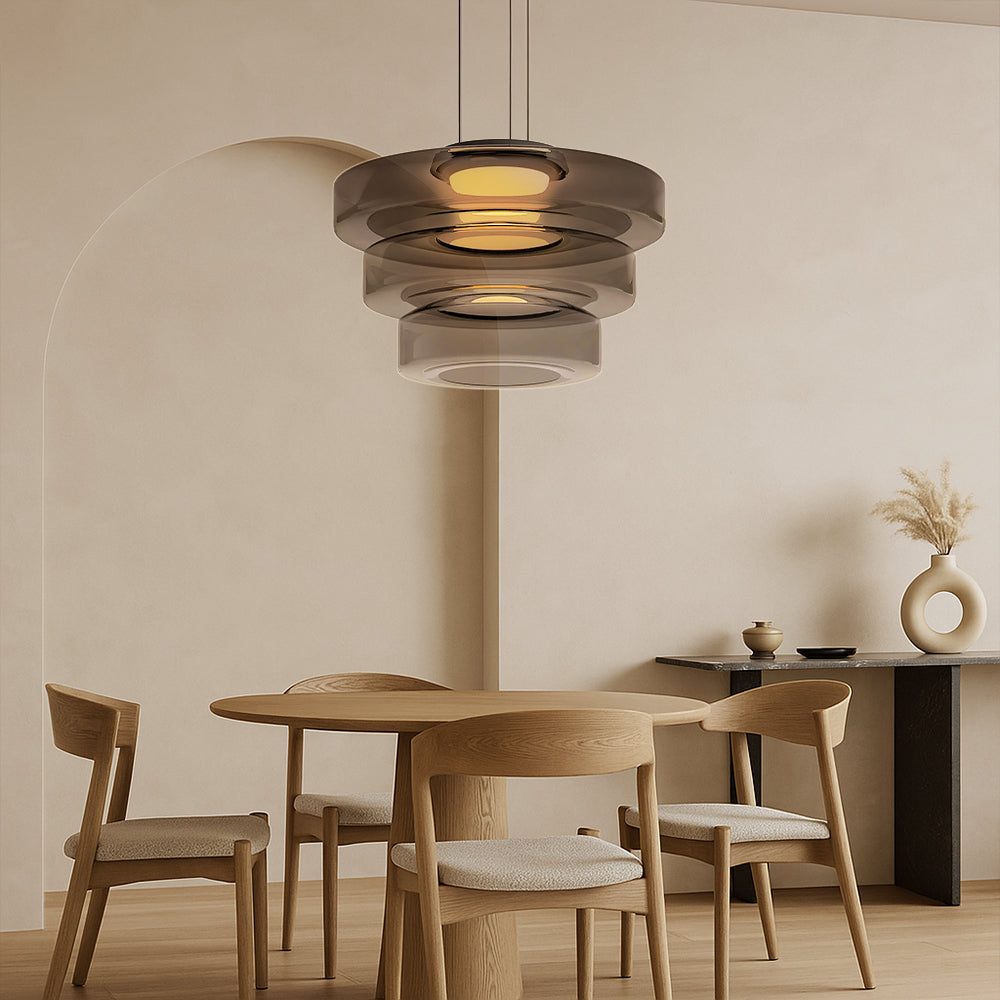 Lampe Suspendue en Verre Danois - Design Bauhaus Élégant et Réglable