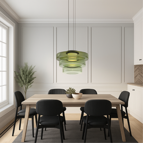 Lampe Suspendue en Verre Danois - Design Bauhaus Élégant et Réglable