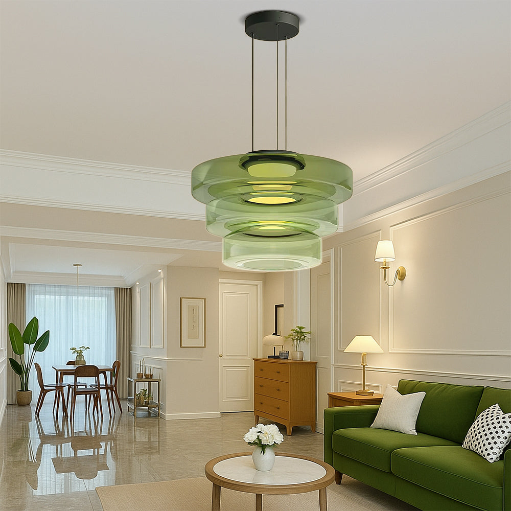 Lampe Suspendue en Verre Danois - Design Bauhaus Élégant et Réglable