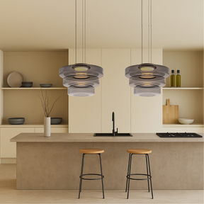 Lampe Suspendue en Verre Danois - Design Bauhaus Élégant et Réglable