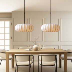 Suspension en Soie Minimaliste - Éclairage Chic et Accueillant pour Votre Espace