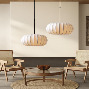 Suspension en Soie Minimaliste - Éclairage Chic et Accueillant pour Votre Espace