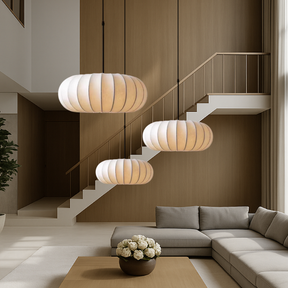 Suspension en Soie Minimaliste - Éclairage Chic et Accueillant pour Votre Espace