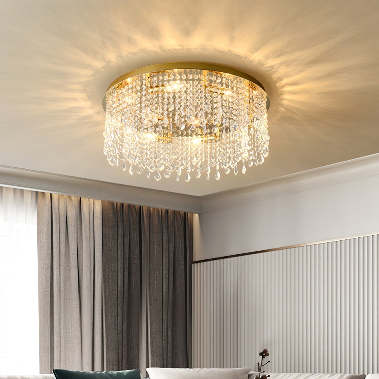 Luminaire de Plafond en Cristal - Élégance et Brillance pour Intérieurs