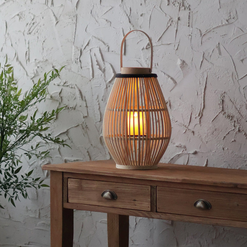 Lampe de Cheminée en Bambou - Design Élégant et Atmosphère Chaleureuse