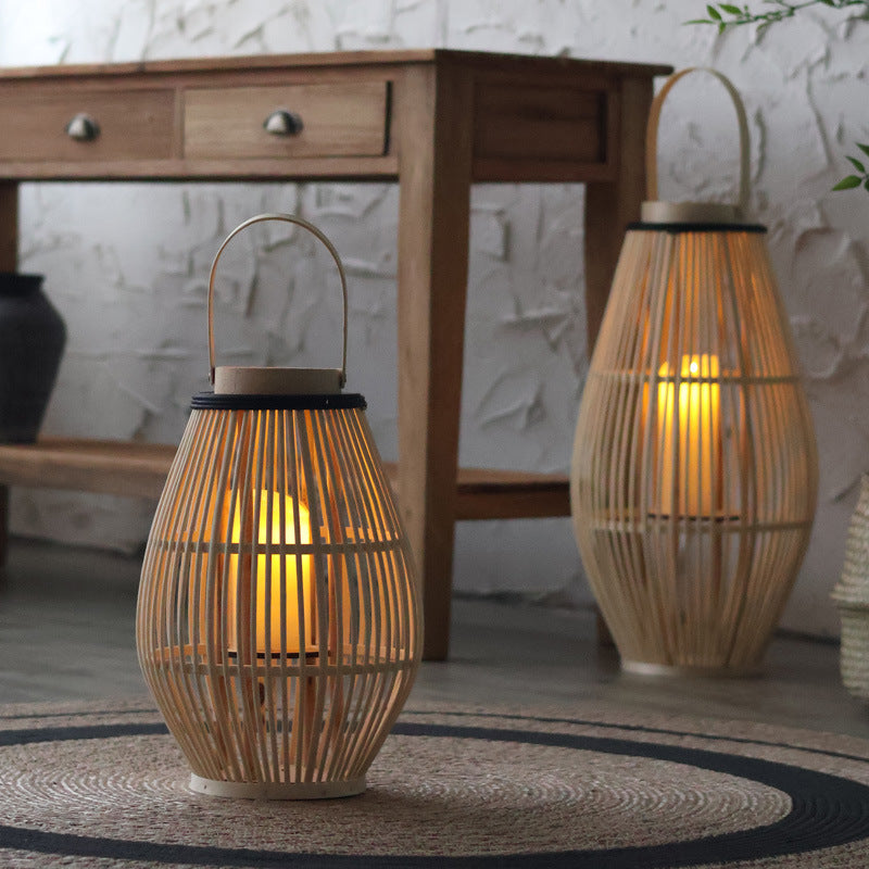Lampe de Cheminée en Bambou - Design Élégant et Atmosphère Chaleureuse