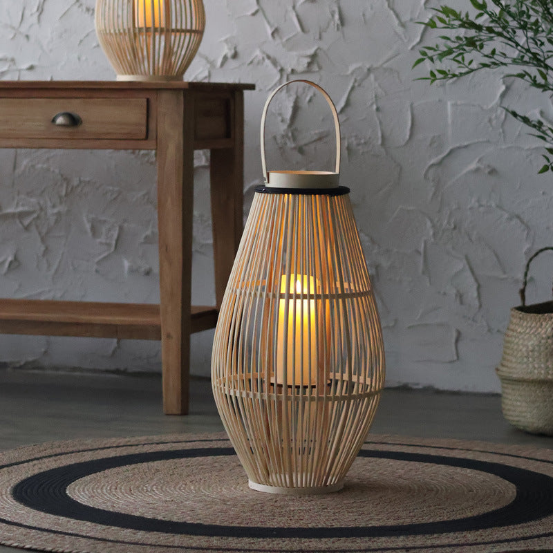 Lampe de Cheminée en Bambou - Design Élégant et Atmosphère Chaleureuse