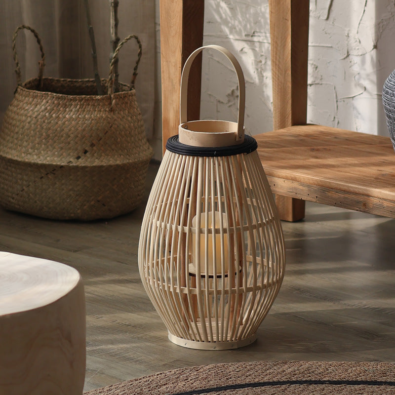 Lampe de Cheminée en Bambou - Design Élégant et Atmosphère Chaleureuse