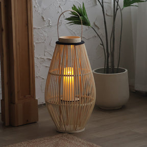 Lampe de Cheminée en Bambou - Design Élégant et Atmosphère Chaleureuse