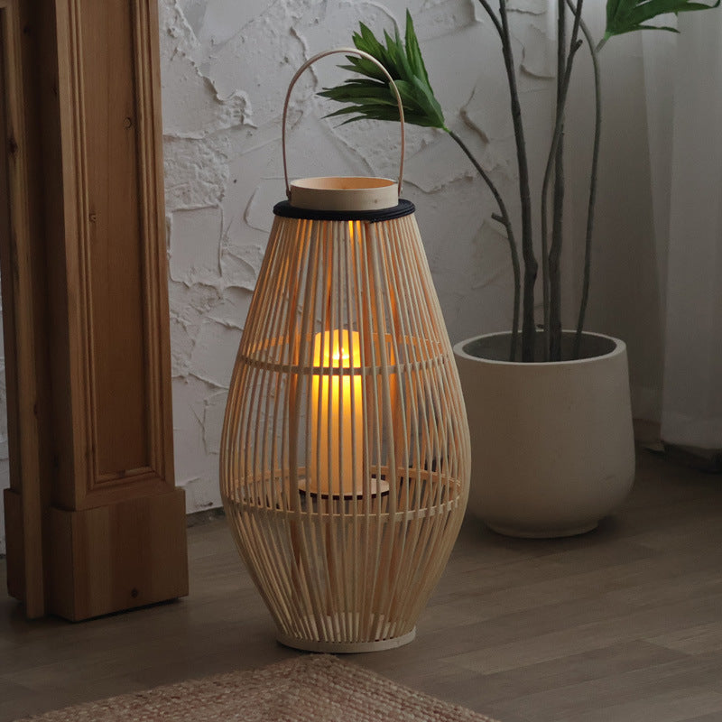 Lampe de Cheminée en Bambou - Design Élégant et Atmosphère Chaleureuse