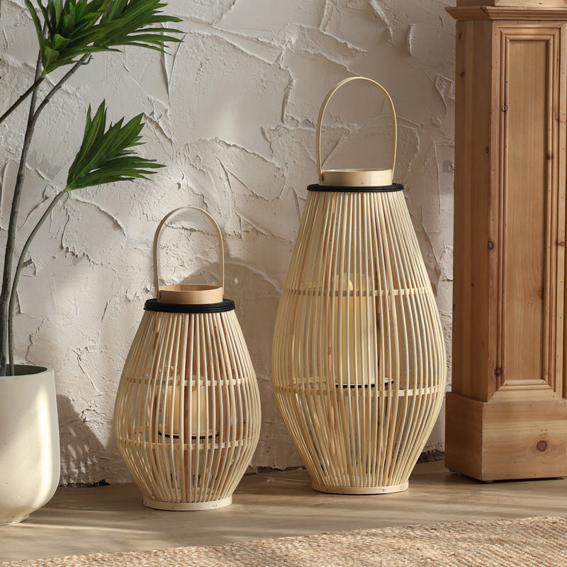 Lampe de Cheminée en Bambou - Design Élégant et Atmosphère Chaleureuse