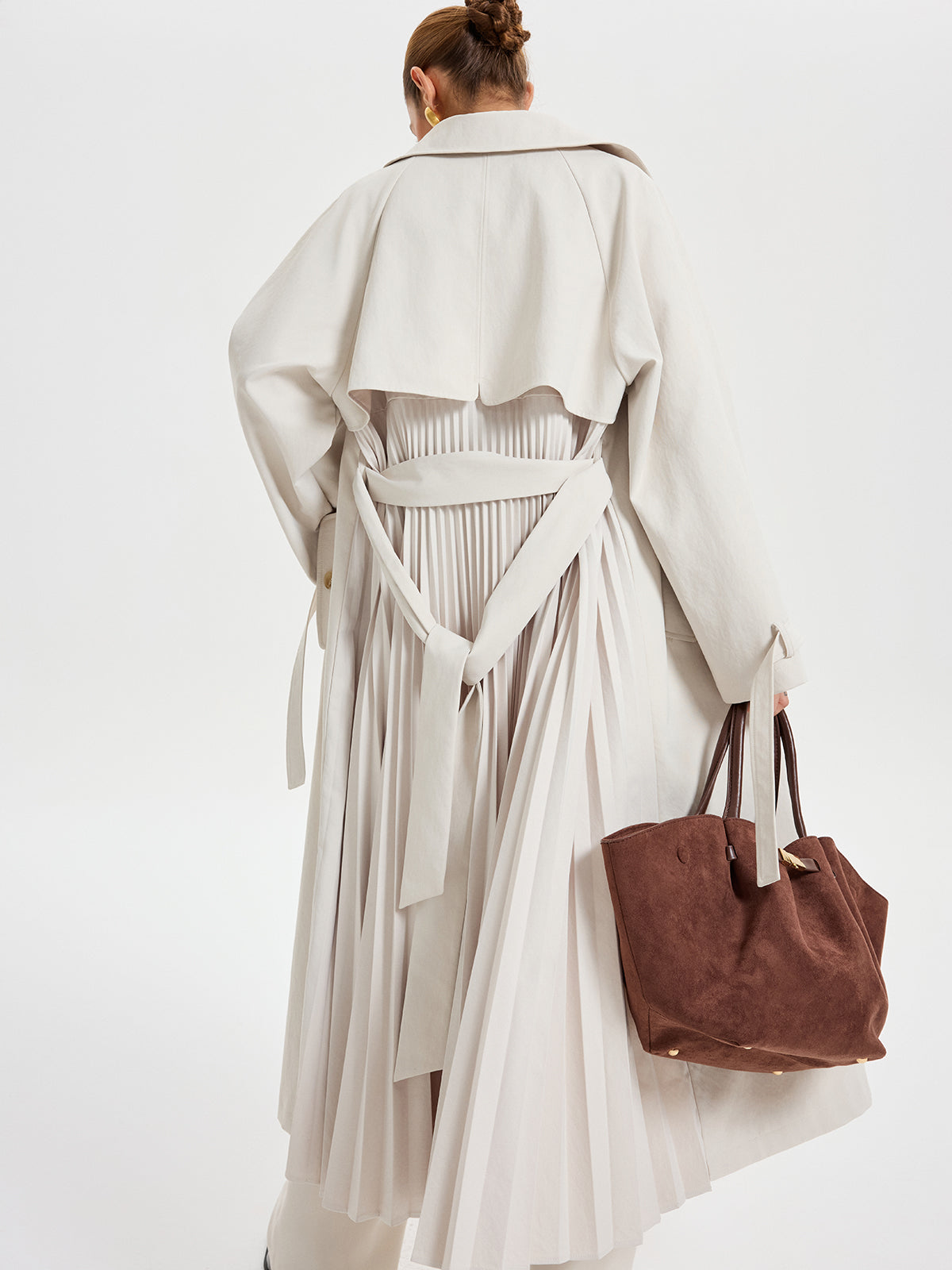 Trench-coat Classique Ceinturé - Tissu Tissé et Ajustement Régulier