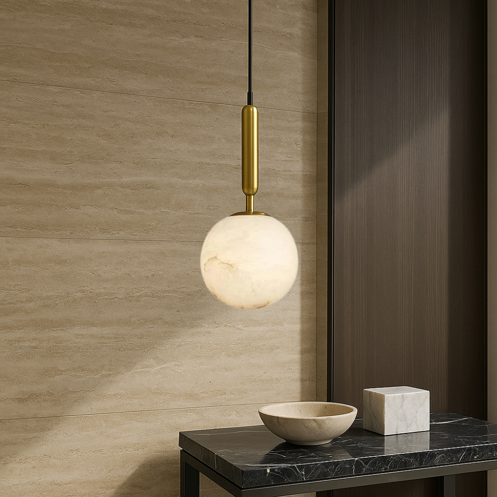 Lampe Pendante Moderne en Albâtre - Ambiance Chaleureuse et Élégante
