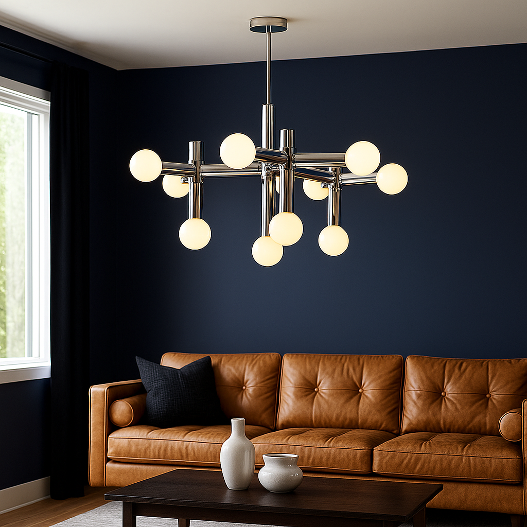 Lustre Bauhaus en Métal - Design Géométrique et Éclairage LED