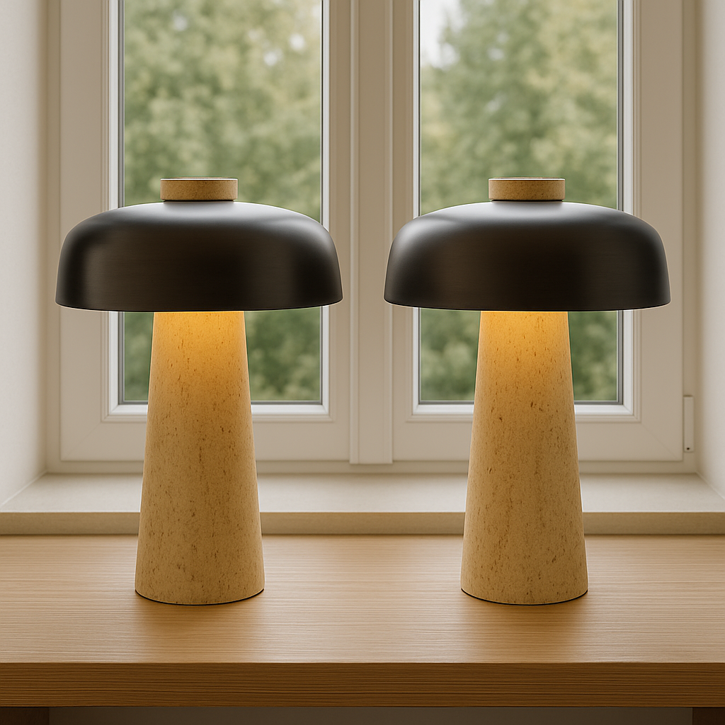 Lampe de Table en Travertin - Design Contemporain et Accueillant